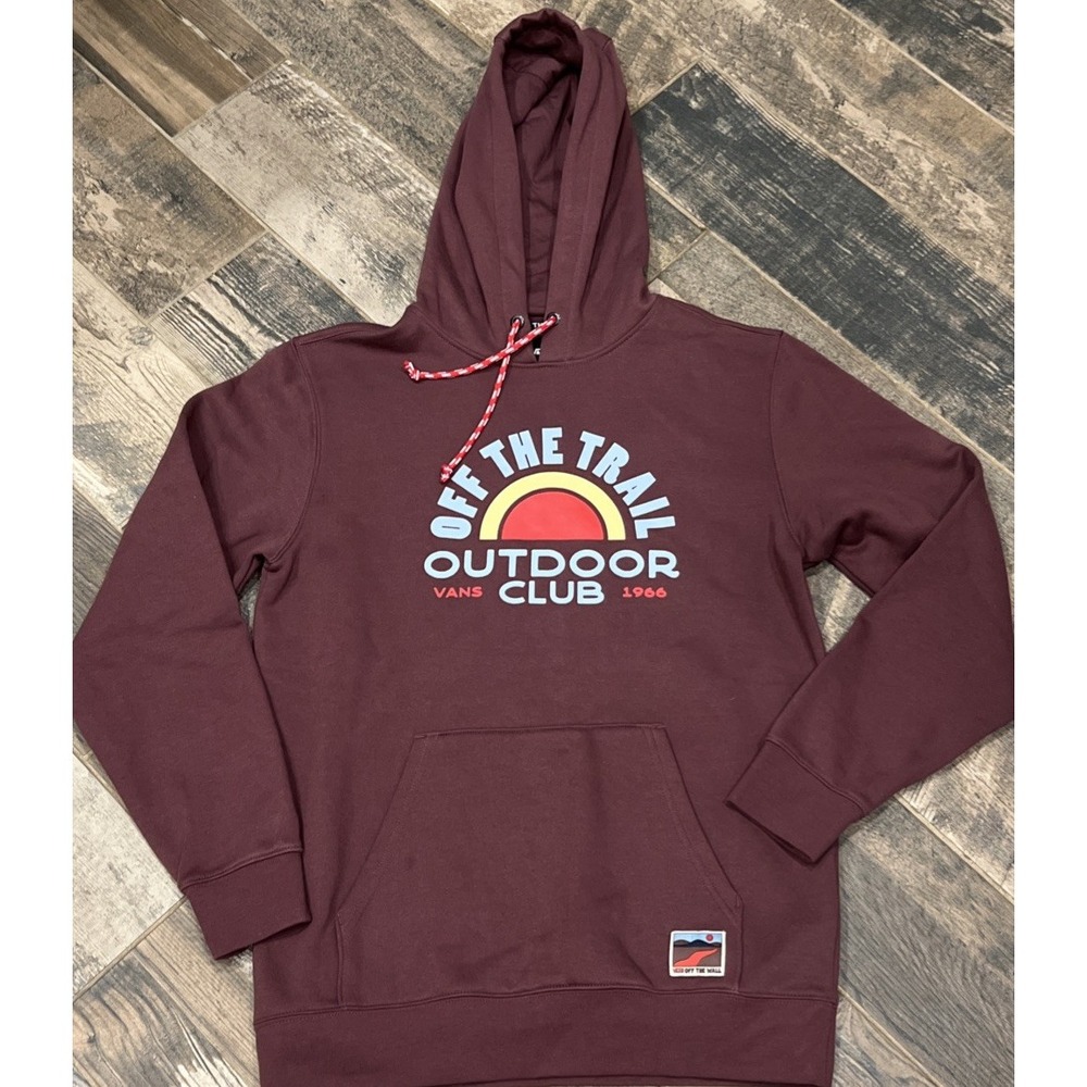 Vans Hoodie Off The Trail Outdoor Club Men's Hiking Maroon Off The Wall Small